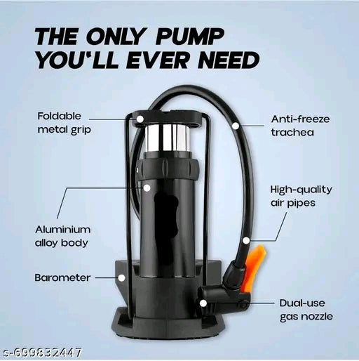 Portable High-Pressure Foot Pump - Universal Fit for Car & Bike
