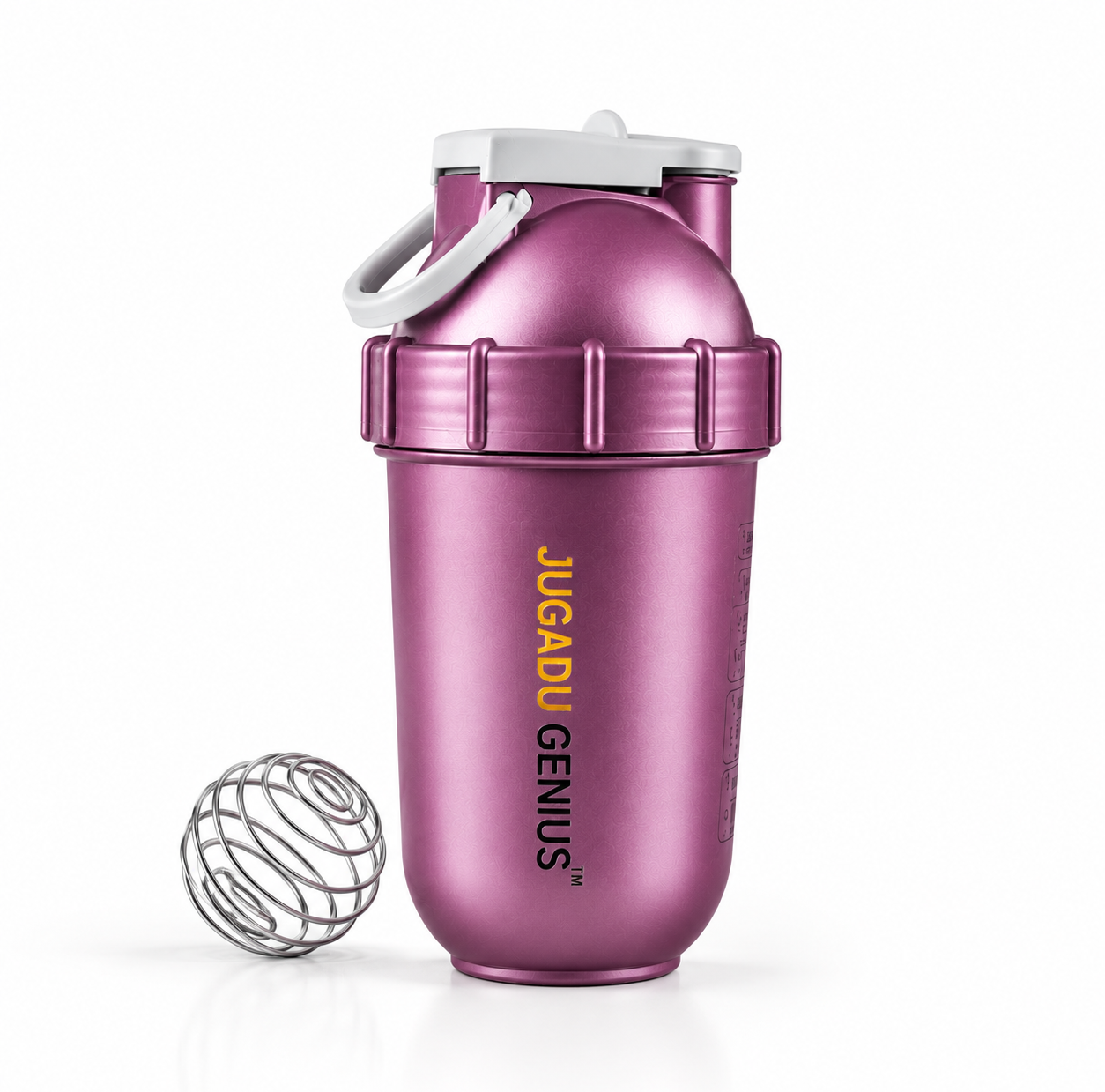 JUGADU GENIUS Gym Shaker Bottle 800ML - Leakproof, BPA-Free with Mixer Ball