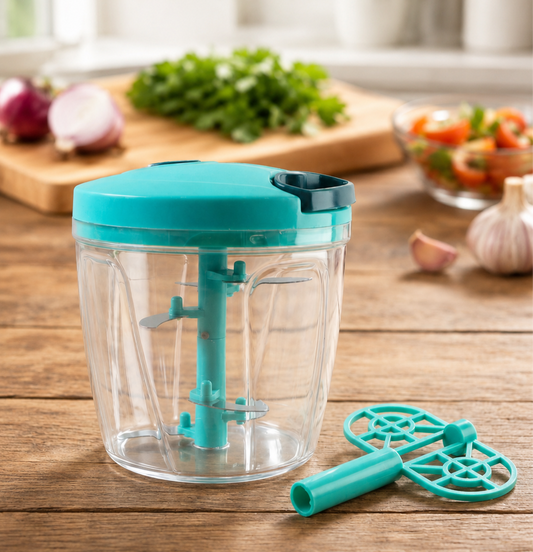 JUGADU GENIUS Premium Manual Vegetable Chopper - Pull Cord Handy Chopper with Steel Blades