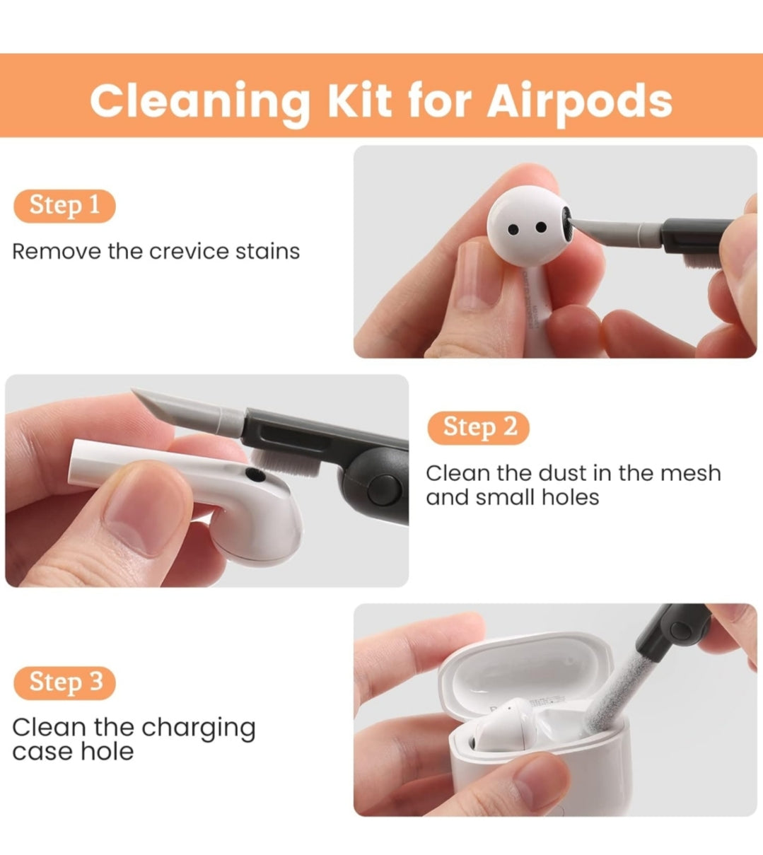 JUGADU GENIUS Premium 7-in-1 Electronic Cleaning Kit - Multipurpose Brush for Mobile, Laptop, Keyboard & Earphones