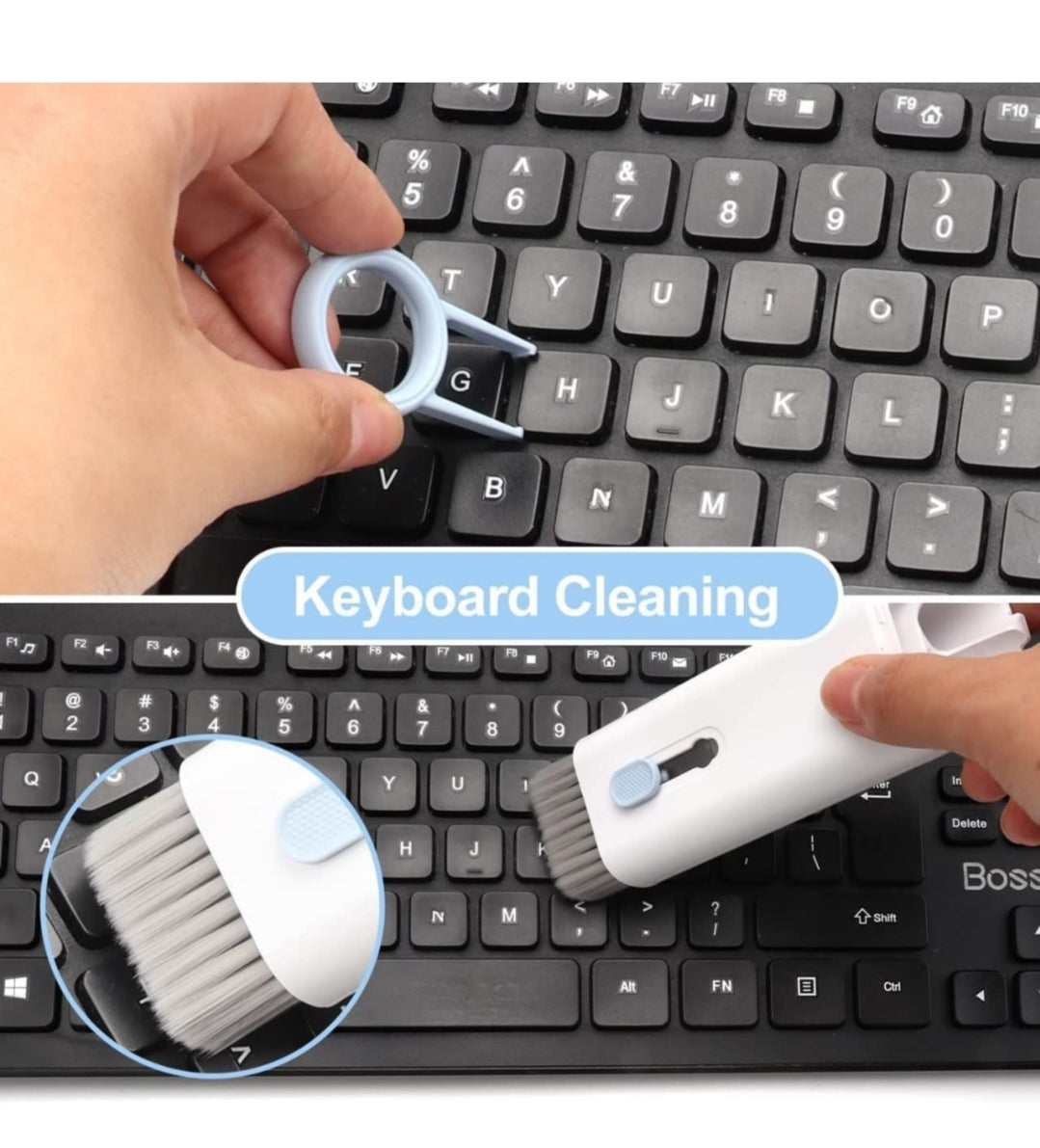 JUGADU GENIUS Premium 7-in-1 Electronic Cleaning Kit - Multipurpose Brush for Mobile, Laptop, Keyboard & Earphones