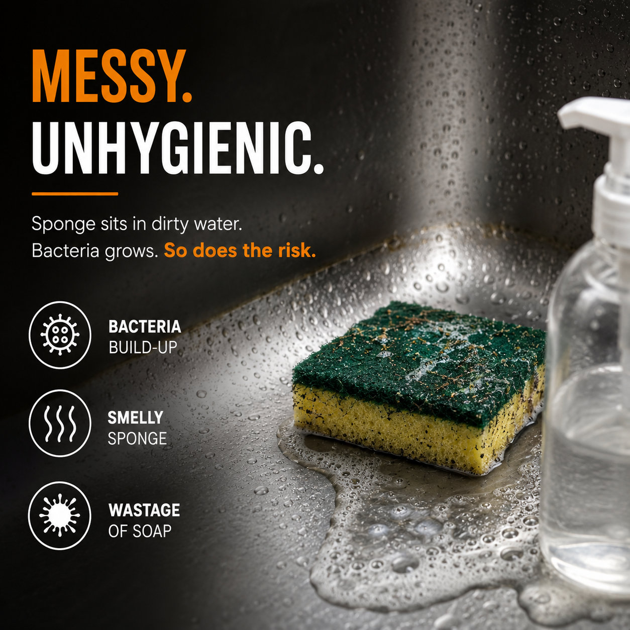 JUGADU GENIUS 3-in-1 Soap Dispenser with Sponge Holder - Kitchen Sink Organizer