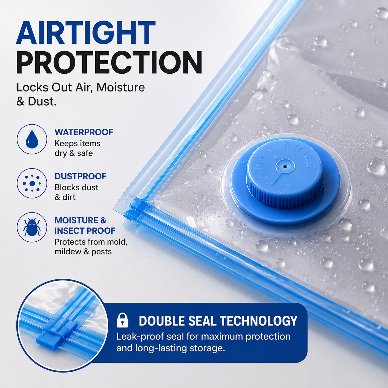 Premium Vacuum Storage Bags (Pack of 5) - 60% OFF Today!